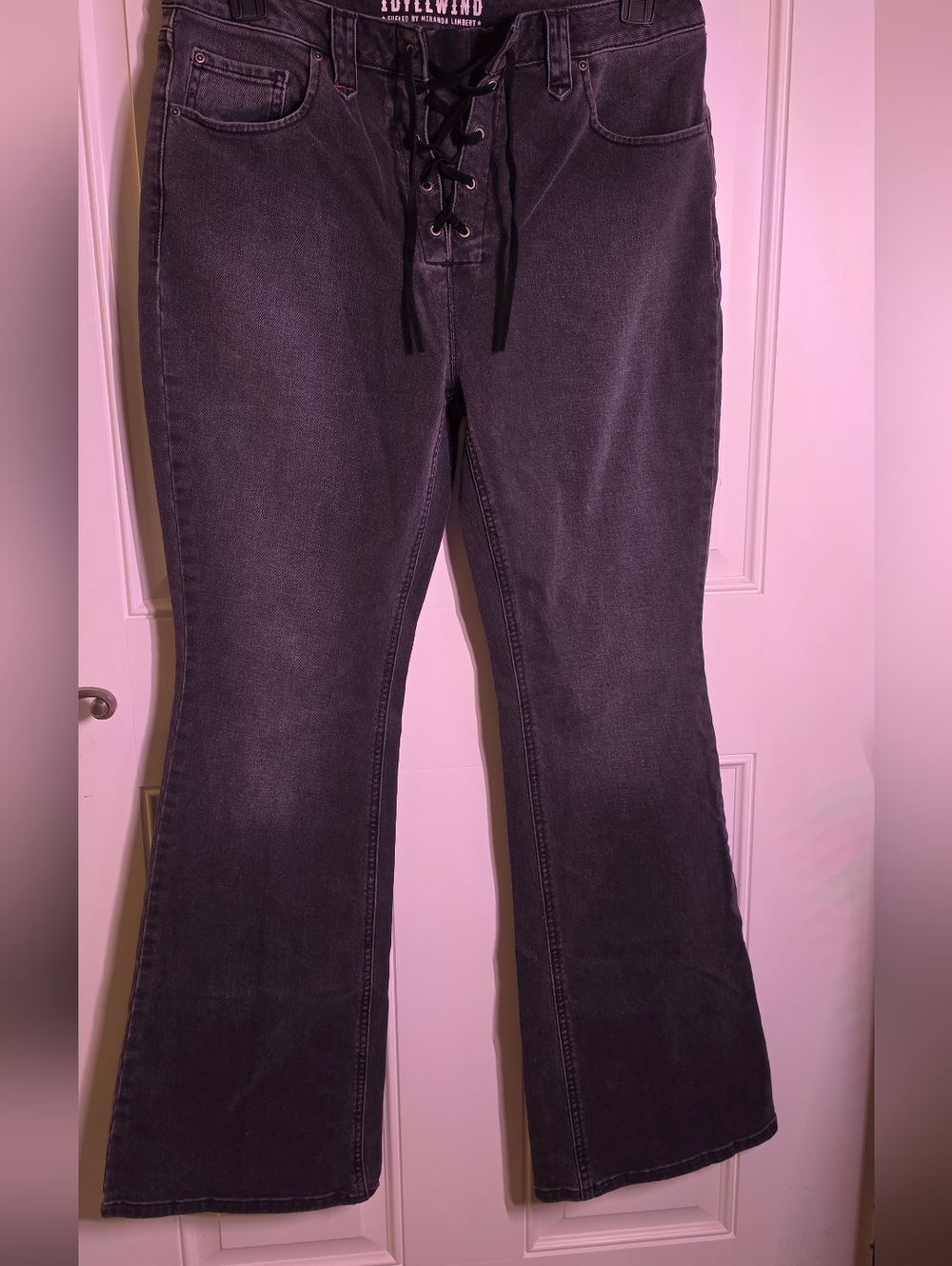 Idyllwind Black Lace-Up Flare Jeans